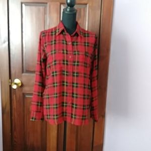 Red plaid blouse